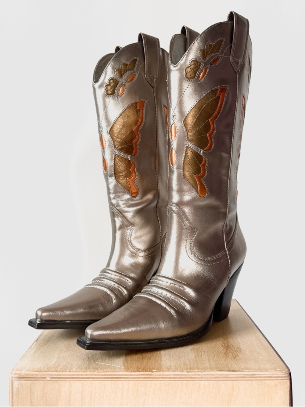 Diba Western Metallic Butterfly Boots